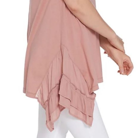 LOGO Cotton Modal Tank w/ Side Ruffle Detail 4619 - Picture 3 of 3